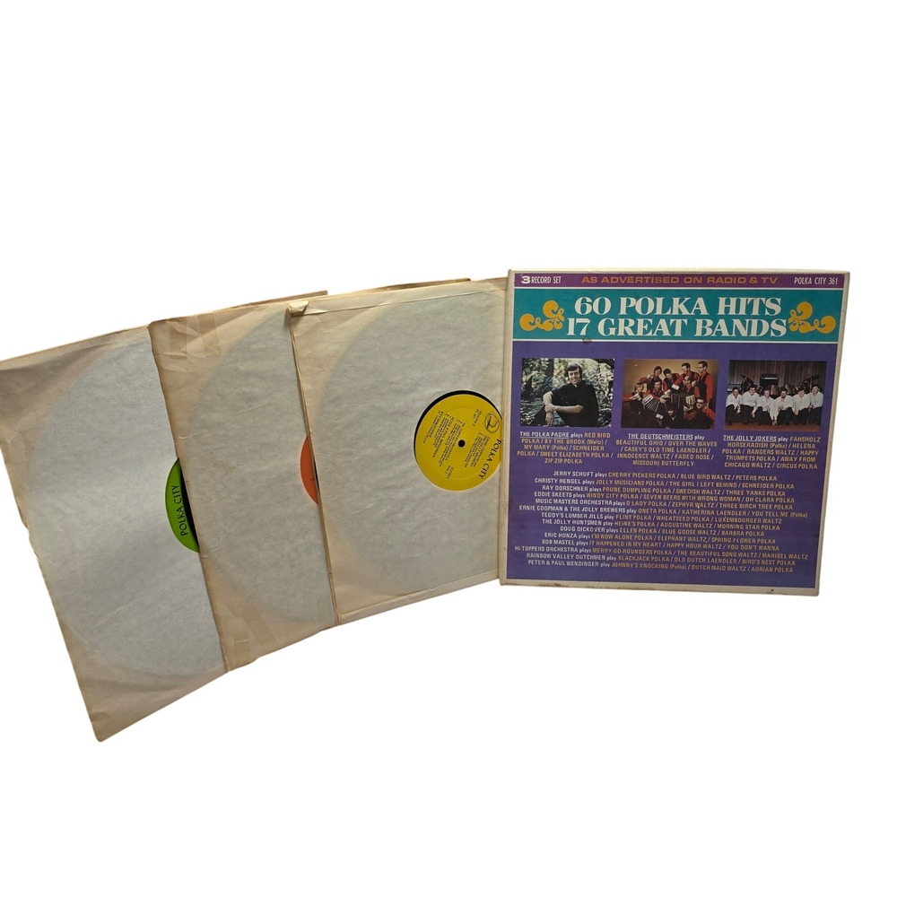 60 Polka Hits 17 Great Bands 3 LP Vinyl Record Set Polka City 361 Various*
